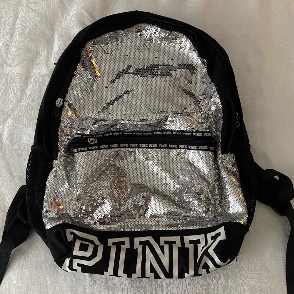 Vs Pink Sequin Campus Backpack - image 2